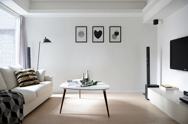 Minimalist-black-and-white-living-room-design-ideas-white-sofa-wall-color