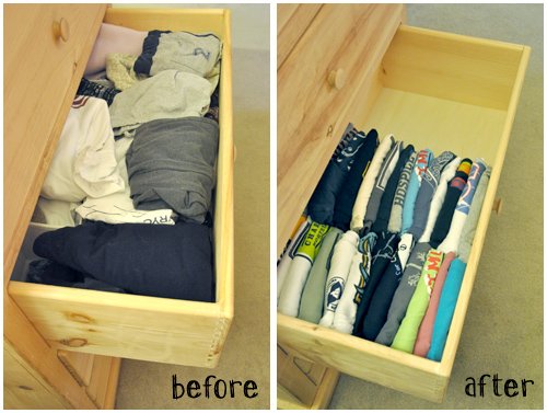 Life-Hacks-For-Your-Clothing-Closet-Tshirt-drawer