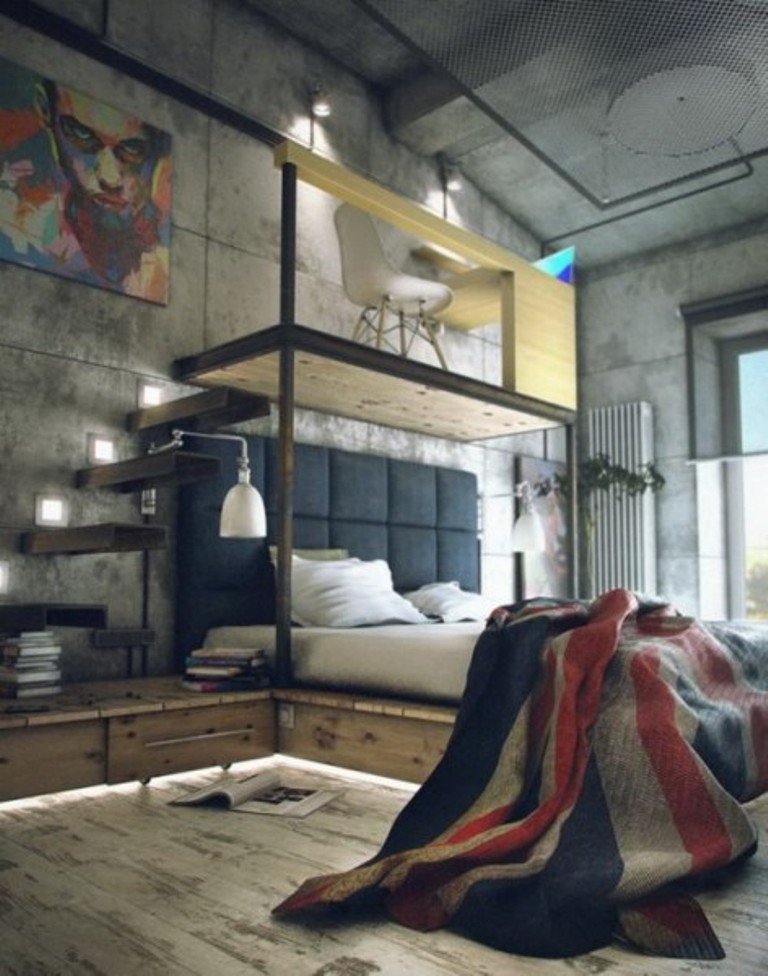 Industrial-Loft-Bedroom