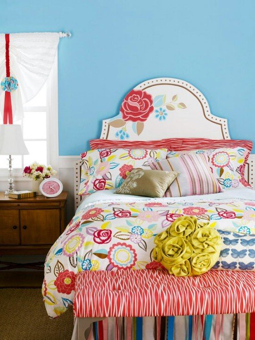 Painted-Floral-Headboard